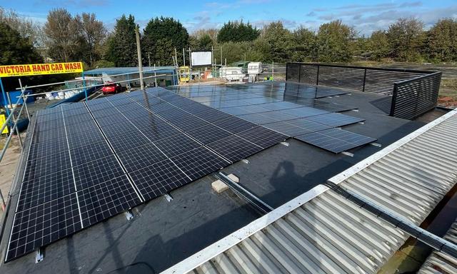 Array of commercial solar panels