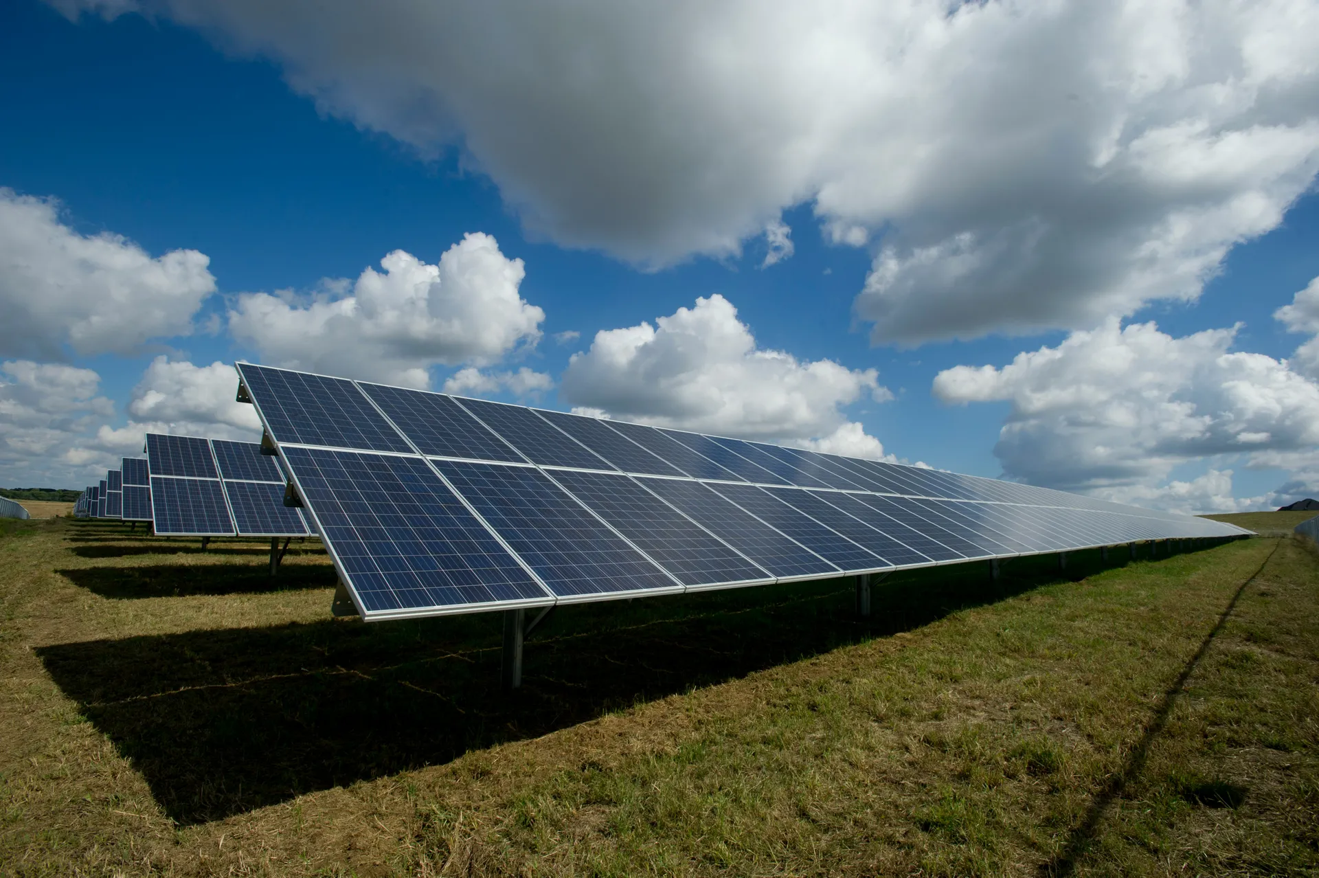 Solar panels against a blue sky